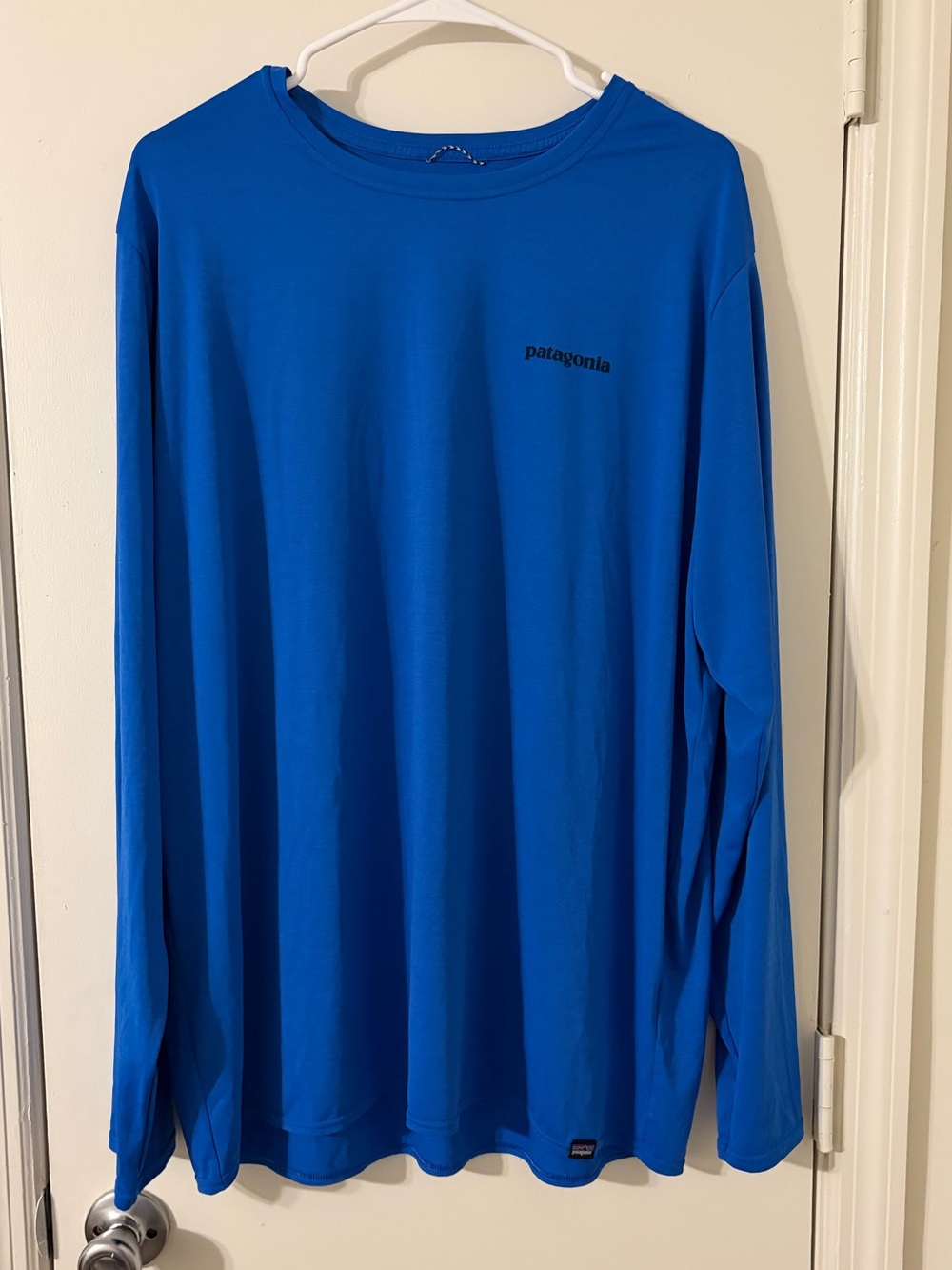 Patagonia Capilene Cool Daily Long Sleeve Shirt Mens XXL Blue Logo Sleeve